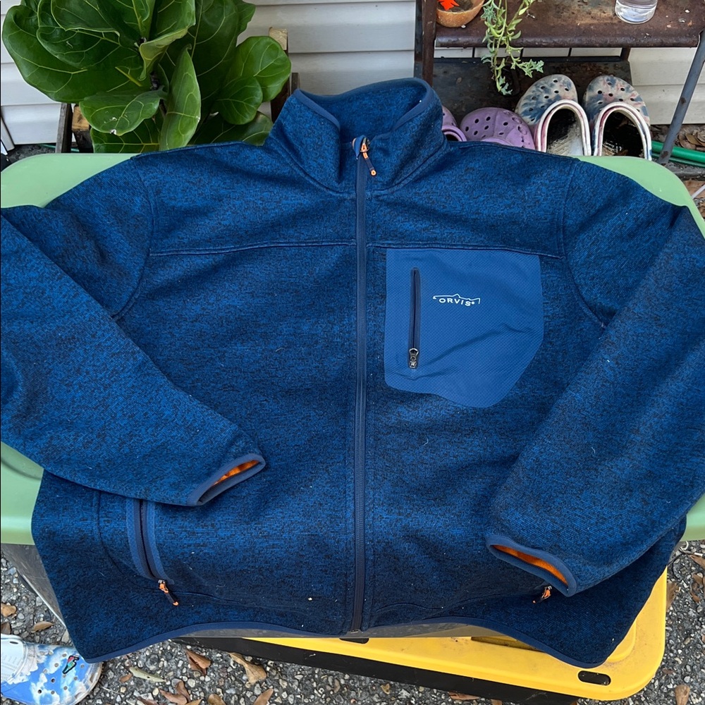 Orvis Men's Blue Fleece Jacket